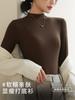 K2103 Camiseta Básica de Cuello Alto a Media Altura Cuidadosamente Seleccionada para Mujer en Otoño e Invierno Nuevo Estilo Ajustada de Punto Manga Larga