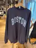 Sudadera con Bordado de Letras de Talla Europea Transfronteriza para Mujer, Nueva Informal de Otoño con Cuello Redondo, Sudadera con Capucha de Manga Larga con Bandera