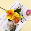 Orquídea Phalaenopsis de Flor Única y Doble Cabeza, Flor Artificial de Alta Calidad para Decoración del Hogar, Centro de Mesa, Ramo de Mano, Accesorio de Fotografía