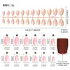 Adesivos de Nail Art de Comércio Exterior Mais Vendidos, Cor Nude Transparente, Cor Sólida, 24 Peças, Tamanhos Variados, Pontas de Nail Art Usáveis, Atacado