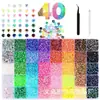 Conjunto de Strass de Resina Redondo de Fundo Plano de Cores Misturadas para Nail Art e Decoração de Capa de Celular DIY