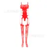 Lingerie Sexy Estilo Europeu e Americano, Lingerie Sexy com Suspensórios, Peça Única Reveladora de Quadril com Abertura na Virilha em Rede W411, Peça Única Meia-Calça de Rede W411