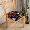 Funda de Silla Elástica de Tela de Alto Peso Transfronteriza 160g Funda de Silla Estampada Navideña Funda de Cojín de Silla Antipolución