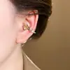 Arete de oreja pequeño tipo bombilla sin perforación, aretes de circonita brillantes, aretes de lujo ligero de alta gama, ear cuff, accesorios para orejas de mujer