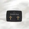 Moda Transfronteiriça Criativa Simples Colar de Contas Redondas Cruz Titânio Aço Feminino Luxo Leve Versátil Temperamento Nicho Corrente da Clavícula