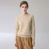 Suéter feminino de cashmere com gola alta e mangas raglan, pulôver solto e macio para o outono, cor sólida, adequado para o trabalho, top base de tricô
