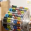 Soporte de exhibición acrílico, organizador de escritorio de varios niveles para exhibir figuras, figuras de acción, coches de juguete y maquetas de coches; caja de almacenamiento para coche