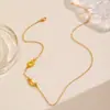 Moda Transfronteriza Europea y Americana Joyería Popular Collar Sencillo de Luna y Estrella Cadena para Clavícula Acero Inoxidable Collar Corto para Mujer