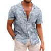 Camisa Hawaiana de Manga Corta con Estampado para Hombre de Verano Amazon Transfronterizo Fábrica de Origen Casual y Versátil