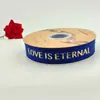Cinta para envolver caja de regalo de 2.5 cm cinta para regalo de ramo fresco hilo de cinta con dorado sólido caliente letra inglesa