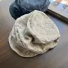 Chapéu de Equitação Plissado Gradiente Retro Japonês para Mulheres, Chapéu de Pintor Versátil, Circunferência da Cabeça Grande, Boné Bico de Pato Emagrecedor, Moderno
