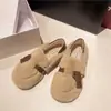 2026 Nuevos Zapatos de Algodón de Moda Estilo Commuting Otoño-Invierno, Pantuflas Peludas para Mujer, Suela Suave, Zapatos Planos de Moda para Uso en Exteriores