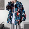 Chaqueta de Pana para Hombre para Primavera y Otoño, Marca de Moda, Camisa Elegante con Estampado Vintage de Manga Larga, Chaqueta Holgada Casual de Trabajo