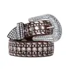 Popular Cinturón de Moda Punk con Incrustaciones de Pedrería Personalizado de Amazon para Mujer con Hebilla de Pin Versátil y Moderno para Rendimiento