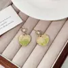 Moda Caliente Venta Fresco Amarillo-Verde Degradado Corazón Pendientes Pendientes de Gama Alta Pequeña Cantidad Sentido del Diseño Pendiente Versátil