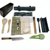Herramientas para Hacer Sushi, Cuchillo para Sushi, Esterilla de Bambú para Enrollar, Plato de Cerámica, Cuchara Japonesa para Arroz, Juego de Moldes para Bolas de Arroz y Sushi