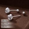 Nuevos pendientes de plata 999 con nudo Ruyi concéntrico para mujer, sencillos, con hebilla de tornillo y agujeros para las orejas, de alta gama