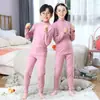 25 Conjunto de Roupa Íntima Térmica Infantil com Gola Alta Outono e Inverno, Cores Sólidas, Para Meninos e Meninas, Pijama de Bebê