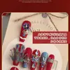 Nuevos Accesorios para Uñas de Traje Xiuhe de Seda Brocada y Corona de Fénix Estilo Chino Uñas de Novia Boda Decoraciones de Uñas de Lujo Ligero