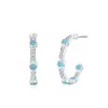 Pendientes Circulares Semicirculares Nuevos de Plata de Ley S925 Turquesa para Mujer Europeos y Americanos Transfronterizos Lujo Accesible Diseño de Nicho de Gama Alta Pendientes
