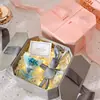 Caixa de Presente Rosa com Laço Ponto Nova Caixa Octogonal Caixa de Presente com Porta Dupla Embalagem para Batom Perfume Caixa Vazia