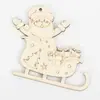Decoración de Árbol de Navidad Tablero en Blanco Cortado con Láser DIY Pintura a Mano Graffiti Adorno de Madera para Colgar