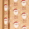 Papel de Regalo Navideño Tamaño Grande Ecológico Papel Kraft Amarillo Papel de Regalo Navideño Cuadros Rojos Cabeza de Reno Patrón de Copo de Nieve