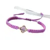 Pulsera tejida de nudo plano de trébol de cuatro hojas de venta caliente transfronteriza para parejas y estudiantes, tendencia europea y americana inspirada en la dopamina, joyería al por mayor de fabricante