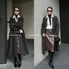 Botas de Caballero Completamente de Cuero para Mujer Botas Largas Rectas Otoño e Invierno Nuevas Color Sólido Punta Tacón de Gato Manga Botas Hasta la Rodilla Botas de Mujer