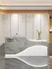 Mostrador de bar, escritorio de recepción moderno pintado, mostrador de tienda, mostrador de bar, mostrador de caja de salón de belleza, escritorio de recepción para pequeñas empresas