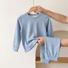 Pijama de inverno infantil, roupa íntima quente para meninos, roupa íntima térmica de lã e seda para meninas, camadas de base para outono e inverno, e um conjunto para crianças mais velhas e adolescentes