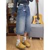 Shorts de Mezclilla Estrechos Estilo Retro Americano Tallas Grandes para Mujer Verano 2025 Nuevo Diseño Pantalones Cortos Flojos para Gorditas