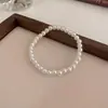 Pulseira Elástica Simples de Pérola Retrô Francesa Pulseira de Moda de Luxo Acessível Francesa Pulseira Popular Versátil para o Dia a Dia