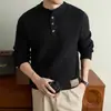 Suéter de punto pesado de 640g, modelo nuevo 2026, con cuello Henry, cuello semi-alto, cómodo y cálido, adecuado como prenda exterior, disponible para venta al por mayor