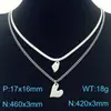 Moderna y Sencilla Cadena para Clavícula con Colgante de Corazón Apilado de Doble Capa de Acero Inoxidable Estrella de Seis Puntas Collar de Alta Gama para Mujeres