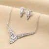 2026 Nueva Joyería Nupcial Transfronteriza de Amazon Zircón Pedrería Collar Pendientes Anillo Accesorios Al Por Mayor