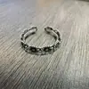 Anel minimalista retrô de margarida para mulheres, toque de luxo, prata tailandesa, moderno, personalizado, simples, requintado, textura envelhecida, anel de dedo