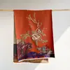 Estilo Novo Outono e Inverno Yiwangjiang Cachecol de Imitação de Caxemira Aquececido Espesso Cachecol com Franjas Elegante e Moderno Xale de Peônia