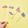 Accesorios decorativos para pastel de cumpleaños set de tarjetas de coche de dibujos animados creativas atuendo para fiesta de cumpleaños de bebé