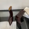 Botines elegantes y sencillos de punta para un look maduro, botines de cuña de color liso para ir al trabajo, botines slip-on de cuero a la moda