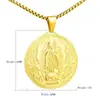 Nuevo collar colgante de acero inoxidable retro religioso de la Virgen María para hombres y mujeres, titanio, hip hop