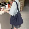 Bolso Bandolera de Estilo Coreano Ins con Pliegues y Cordón Ajustable, de un Solo Hombro, Cruzado, Gran Capacidad, Nube, Color Puro, Simple, para Viajar, Compras, para Mujer
