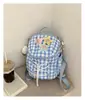 Nova Mochila Mini Xadrez de Menina com Aparência Elegante, Fresca, Doce e Fofa para Alunos do Ensino Fundamental II e Médio Mochila Leve de Viagem
