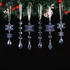 Nuevo Colgante de Cono de Hielo de Copo de Nieve Azul de Alta Transparencia Acrílico Decoración Navideña Creativa Set de Conos de Hielo de Copo de Nieve