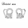 Joyería de plata S925 Daisini Pendientes con forma de corazón de moda japonesa y coreana combinan con todo Joyería de nicho personalizada con diamantes popular