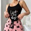 Pijama Ropa para el Hogar Conjunto de Dos Piezas 2025 Nuevo Estilo Pijama de Verano para Mujer Delgado Dulce Lindo Dibujo Animado para Usar Afuera para Colgar