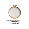 Louça estilo japonês esmalte de forno prato de cerâmica prato redondo prato para salada bife prato para sobremesa prato raso atacado comercial