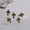 Joyería para Uñas Estilo Retro Corazones Cromados Cruz Punk Oscuro Cruz de Pedrería Decoración Metálica para Uñas 5 Piezas
