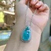 Shake Voice Transmissão ao Vivo Europa e América Popular Anti-Real Paraíba Grande Pingente de Gota D'água Conjunto de Colar e Brincos Pedra Principal 10*20