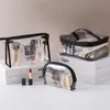 Bolsa de Cosméticos Transparente Estampada Estilo Europeo Portátil Semi-redonda Triangular Cuadrada Neceser tpu Bolsa de Almacenamiento de Tres Piezas